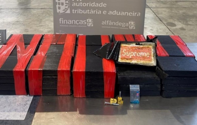Autoridade Tributária apreendeu 68 kg de cocaína em Sines
