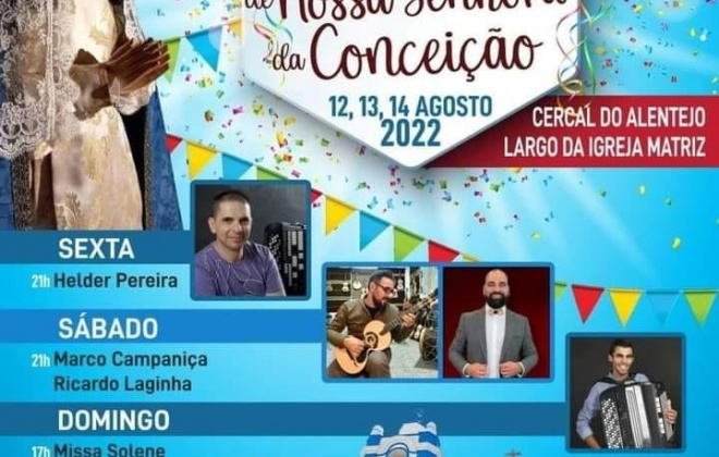 Cercal do Alentejo recebe Festas em Honra de Nossa Senhora da Conceição
