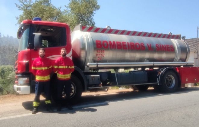 Bombeiros de Sines apoiam combate a incêndio em Ourém