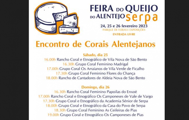 Feira do Queijo do Alentejo em Serpa recebe Encontros de Corais Alentejanos