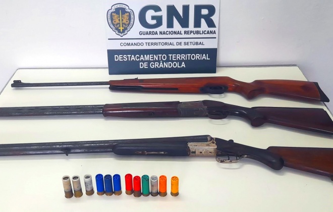 GNR constitui arguido um homem de 75 anos por posse ilegal de armas em Grândola