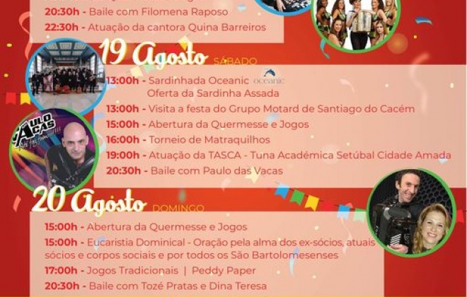 Aldeia de São Bartolomeu da Serra vai estar em festa de 18 a 20 de agosto