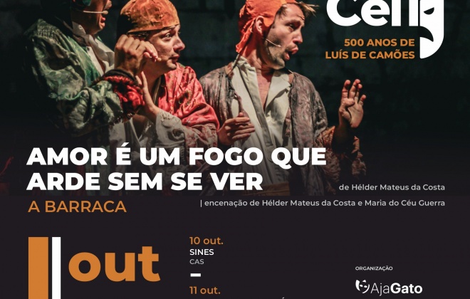 EmCena apresenta o espetáculo "Amor é um Fogo que Arde sem se Ver" em Sines, Vila Nova de Santo André e Santiago do Cacém
