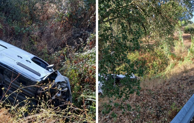Despiste e queda em ravina provoca um ferido na EN5 em Alcácer do Sal