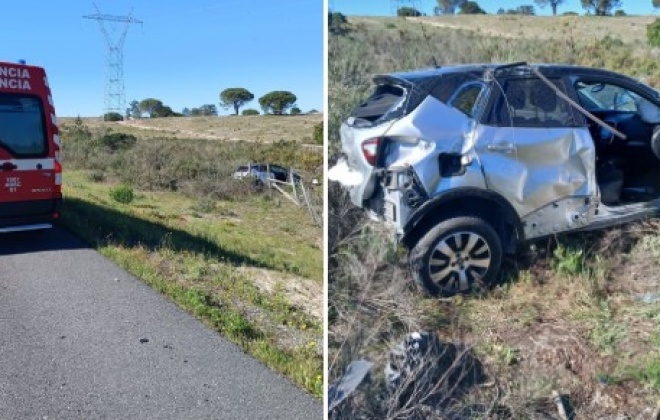 Colisão entre dois carros provoca dois feridos na A2 no concelho de Alcácer do Sal