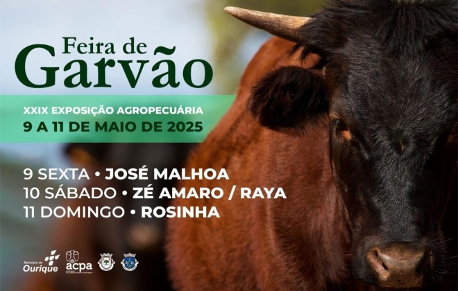Feira de Garvão realiza-se de 9 a 11 de maio de 2025