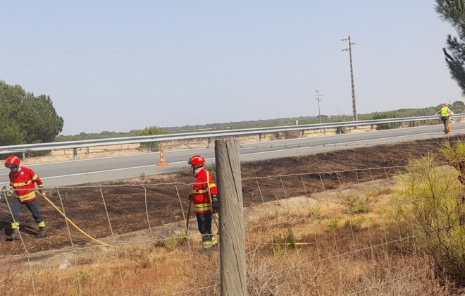 Bombeiros combateram incêndio perto de Canhestros no concelho de Ferreira do Alentejo