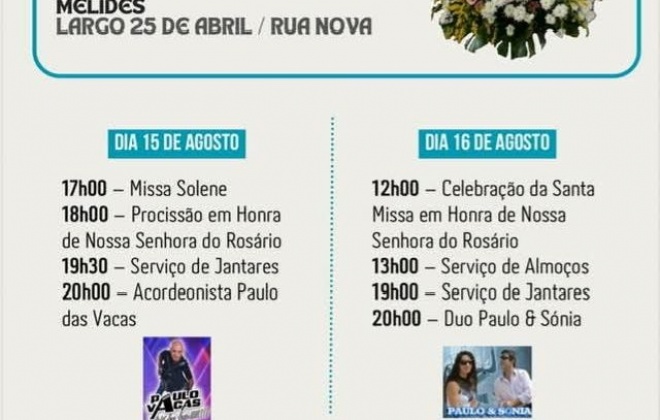 Aldeia de Melides recebe as Festas de Nossa Senhora do Rosário a 15 e 16 de agosto