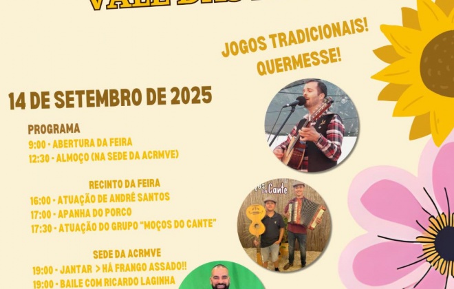 Vale das Éguas recebe a feira anual no dia 14 de setembro
