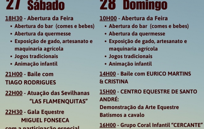 Conheça o programa da Feira Anual da Sonega que vai decorrer neste fim de semana