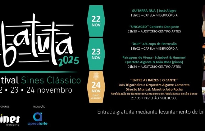 Sines recebe a quarta edição do Festival Batuta de 22 a 24 de novembro