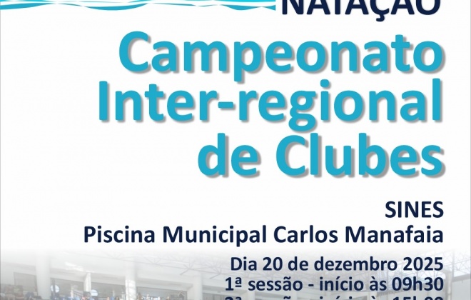 Piscina Municipal de Sines recebe no sábado o Campeonato Inter-regional de Clubes