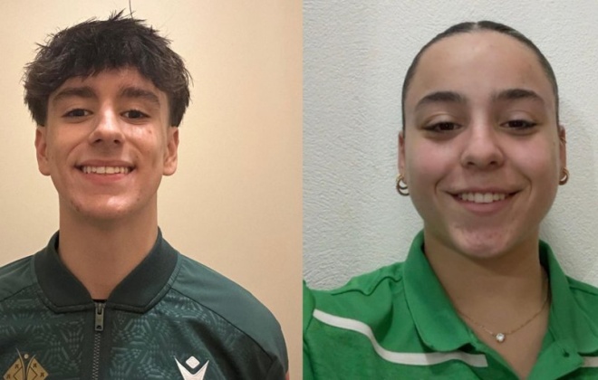 Martim Lopes e Leonor Grulha representaram Portugal no Campeonato da Europa de Trampolins